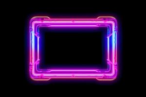 Neon Cyber Frame Social Media Post Mockup with Crystalline Rectangle and Streamer Overlay photo