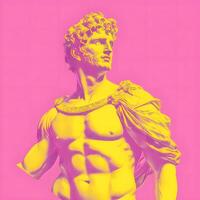 adivinar elegancia helenístico inspirado hermoso divino masculino personaje diseño en celebridad estilo generativo ai foto