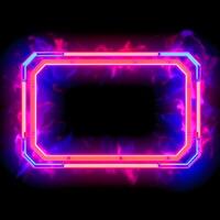 Neon Cyber Frame Social Media Post Mockup with Crystalline Rectangle and Streamer Overlay photo