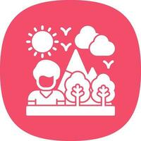 Hiking Vector Icon Design
