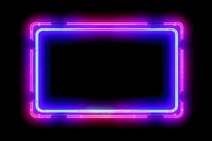 Neon Cyber Frame Social Media Post Mockup with Crystalline Rectangle and Streamer Overlay photo