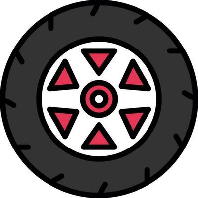 Wheels Vector Icon Design