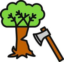 Tree cutting Vector Icon Design