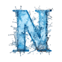 N Letter With Of Splashes Generative Ai png