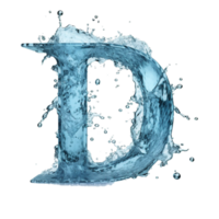 Water Font Letter D Generative Ai png