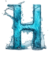 Liquid letter H water splash Generative Ai png