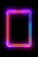 Neon Cyber Frame Social Media Post Mockup with Crystalline Rectangle and Streamer Overlay photo