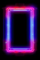 Neon Cyber Frame Social Media Post Mockup with Crystalline Rectangle and Streamer Overlay photo