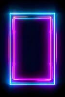 Neon Cyber Frame Social Media Post Mockup with Crystalline Rectangle and Streamer Overlay photo