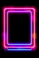 Neon Cyber Frame Social Media Post Mockup with Crystalline Rectangle and Streamer Overlay photo