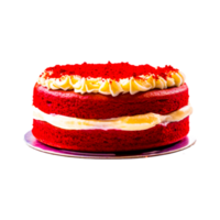 rojo terciopelo pastel cumpleaños pastel magdalena Crema Formación de hielo Tiramisu png generativo ai