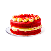 vermelho veludo bolo aniversário bolo Bolinho geada gelo Tiramisu png generativo ai