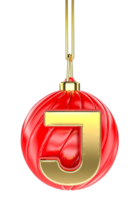 Ball Letter J Gold With Red 3D Render png