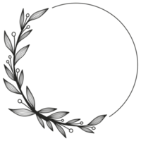 Hand Drawn Leaf Wreath png