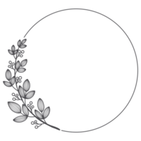 Line Art Leaf Wreath png