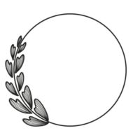 Hand Drawn Leaf Wreath png