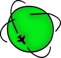 3D green planet png