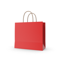 Red folded paper bag png