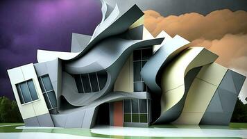 Futuristic Luxury Architecture or Extravagant House Exterior Design, Generative AI Technology. photo
