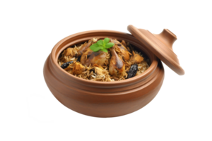 Delicious Chicken Biryani Clay Pot Professionally Isolated, Satisfies Cravings. png