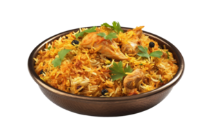 utsökt kyckling biryani med lergods pott, bakgrund tog bort för maximal påverkan. png