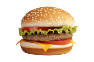 lecker Burger Brötchen, gekrönt mit frisch Zutaten gegenwärtig. png