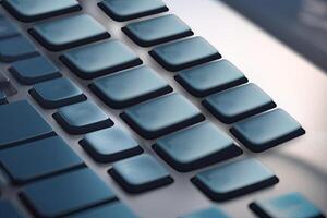 Closeup Image of Portable Keyboard Mockup. Digital Technology. photo