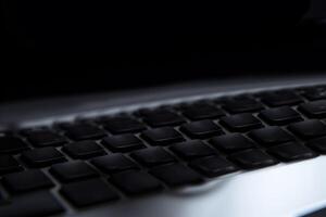 Closeup Image of Portable Keyboard Mockup. Digital Technology. photo