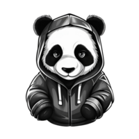 Cute Panda Bear No Background Image. Apply to any context. Perfect for Print on Demand Merchandise Design. png