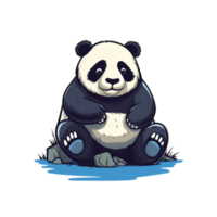 Cute Panda Bear No Background Image. Apply to any context. Perfect for Print on Demand Merchandise Design. png