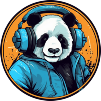 Cute Panda Bear No Background Image. Apply to any context. Perfect for Print on Demand Merchandise Design. png