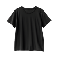 schwarz T-Shirt kurz Ärmel Attrappe, Lehrmodell, Simulation isoliert auf transparent Hintergrund. ai generiert png