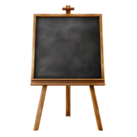 black chalkboard easel in the wooden frame isolated on transparent background. AI Generated png