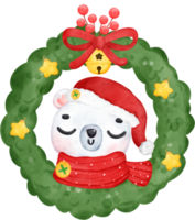 festivo Natale cartone animato illustrazione, carino polare orso consegna i regali su slitta. png