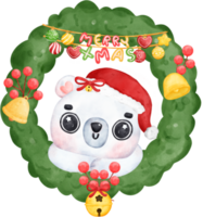 festivo Navidad dibujos animados ilustración, linda polar oso entregando regalos en trineo. png