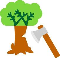 Tree cutting Vector Icon Design