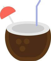 Coconut drink Vector Icon Design