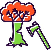 Tree cutting Vector Icon Design