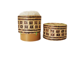 Wooden bamboo traditional style box with Thai sticky rice PNG transparent