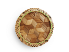 Wooden bamboo traditional style box with Thai sticky rice  PNG transparent