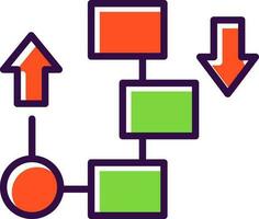 fluir diagrama vector icono diseño