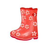 Red rain boots Autumn collection hand drawn drawing illustration png