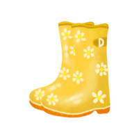 Yellow rain boots Autumn collection hand drawn drawing illustration png