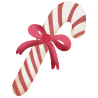 Candy cane hand drawn water color illustration png