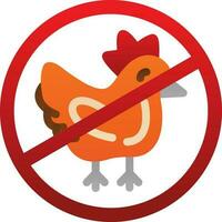 No chicken Vector Icon Design