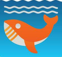 Whale in Water Vector Icon Design