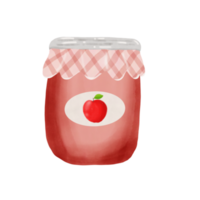 Pomme gelée confiture printemps pique-nique collection main tiré dessin illustration png