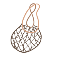 aller vert non Plastique sac, éco amical sac main tiré dessin illustration png