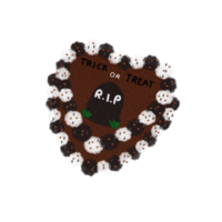 Rip Heart shaped halloween cake handdrawn drawing illustration png