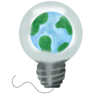 earth in the light bulb Save the earth,Eco friendly handdrawn drawing illustration png